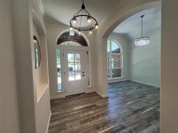 a view of livingroom with chandelier