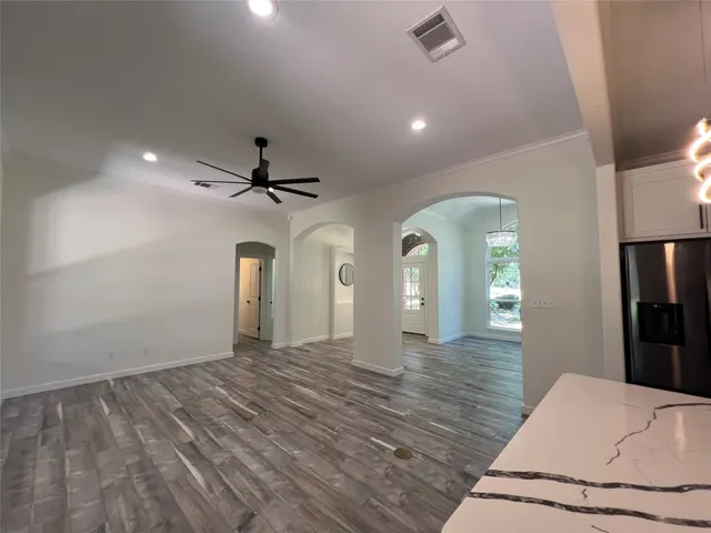 a view of a livingroom with a fireplace