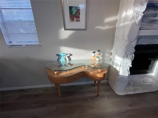 a view of a chairs in a room