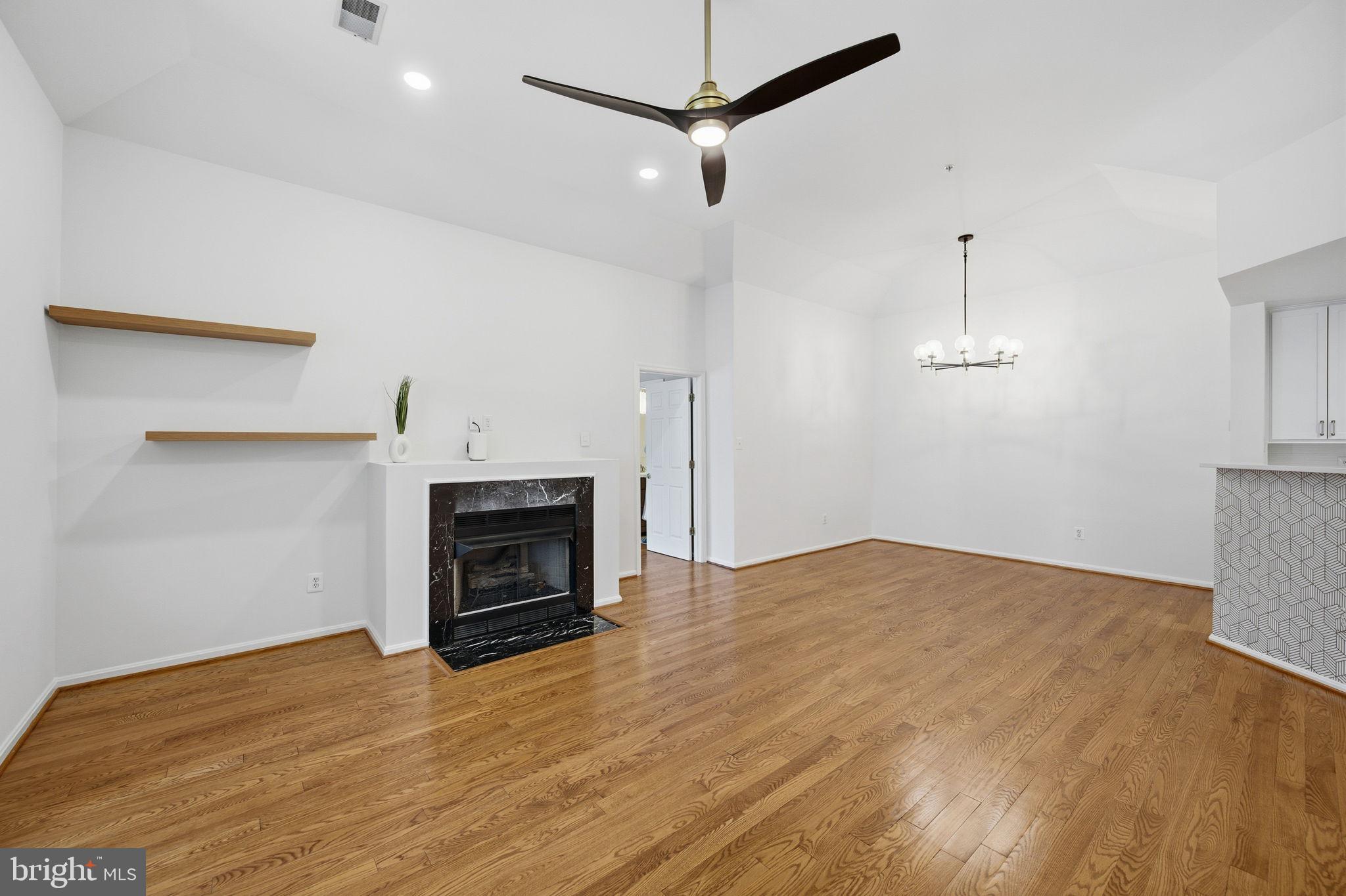 10793 Symphony Way, Unit 202 Columbia, MD 21044 - Photo 11 of 41 Living room with gas fireplace.