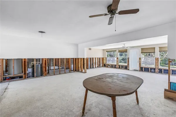 a view of a living room and utility room