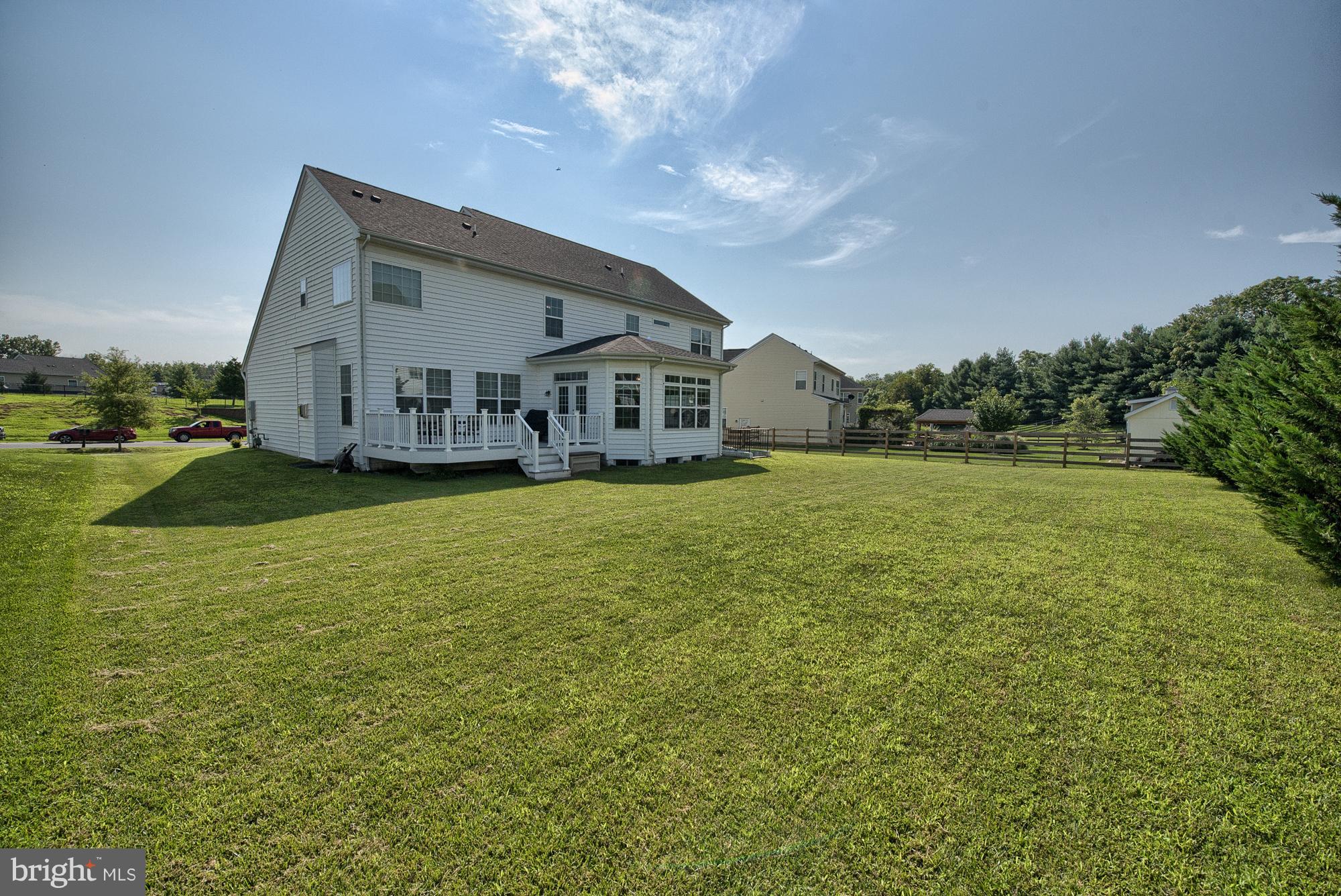 Level and large backyard