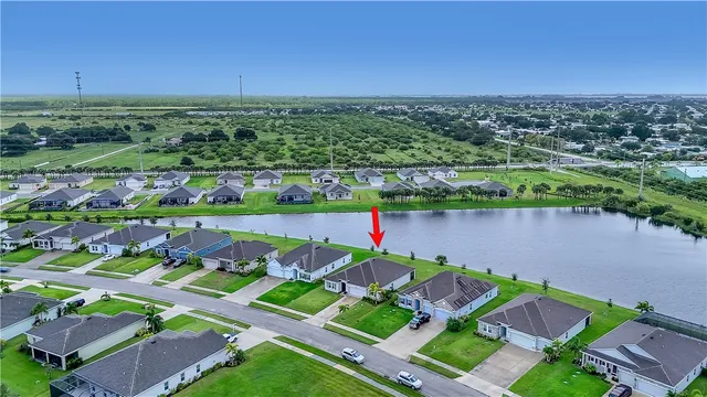 an aerial view of a house
