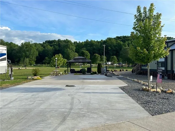 a view of outdoor space with garden and entertaining space