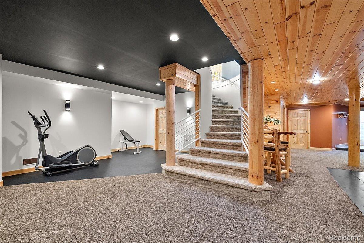 21901 31 Mile Road Ray, MI 48096 - Photo 33 of 74 Stairs to Aspen-inspired ski lodge on lower level