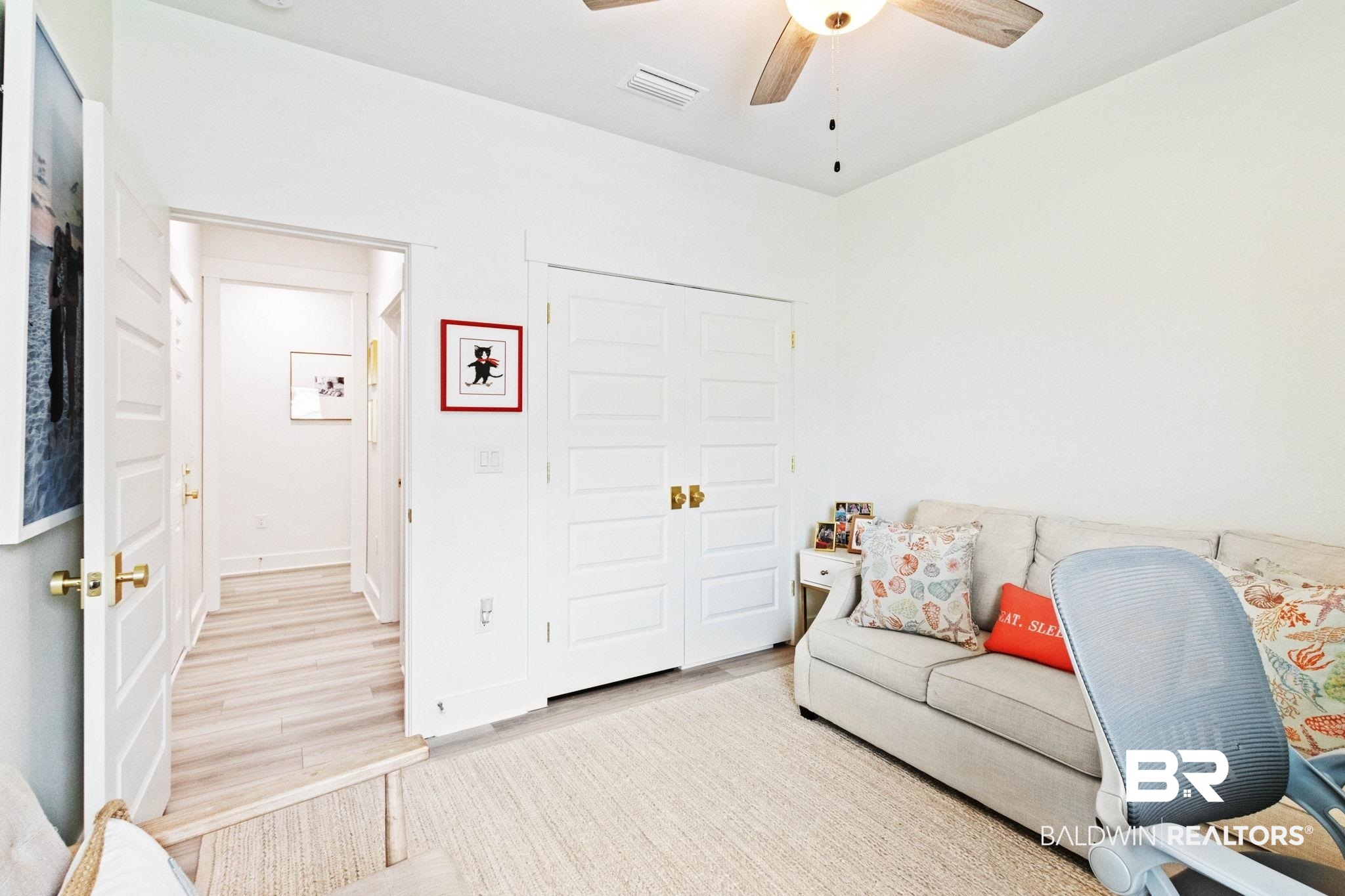 9815 Lakeview Drive Foley, AL 36535 - Photo 53 of 100 Sitting room with ceiling fan and light hardwood / wood-style flooring