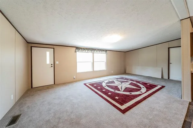 a living room with furniture rug and window