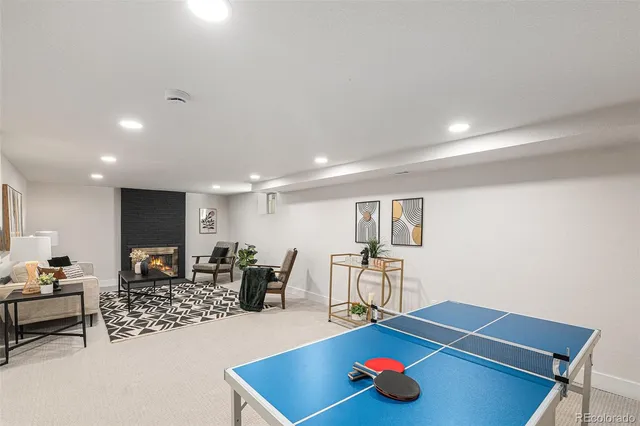 a living room with furniture and a couch