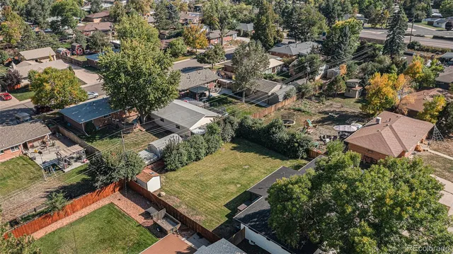 an aerial view of a house