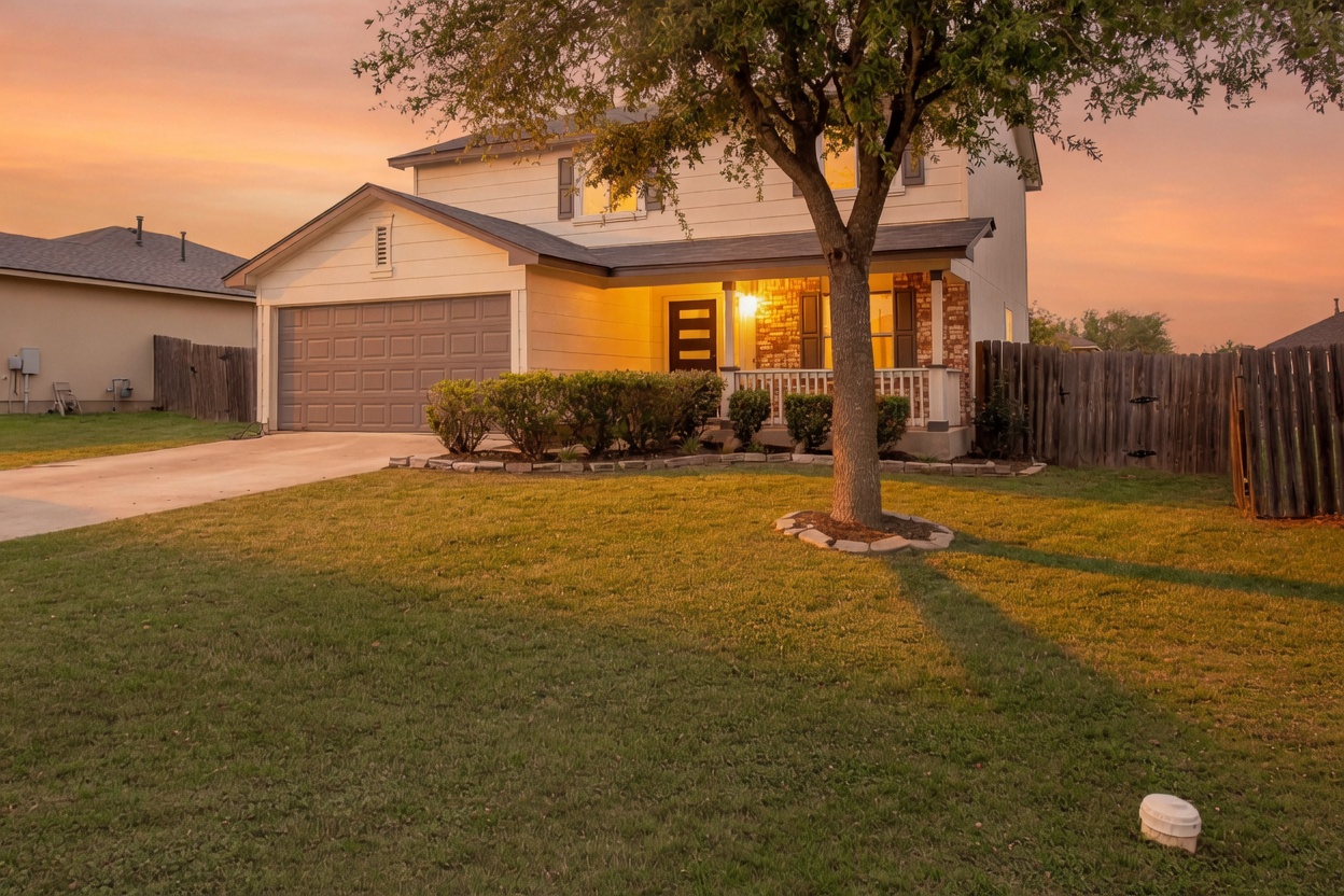 270 Endeavour Kyle, TX 78640 - Photo 20 of 20 A welcoming facade with a covered porch and neatly manicured landscaping awaits.