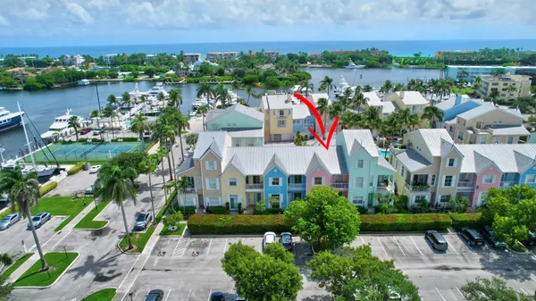 an aerial view of multiple house