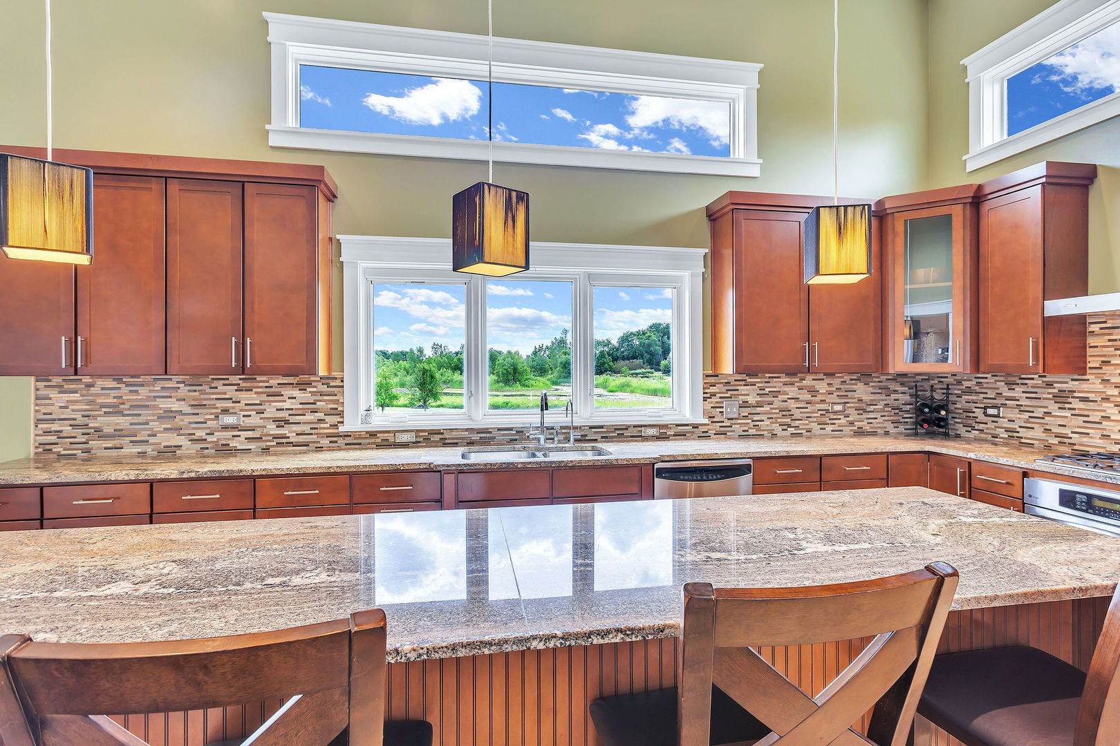 40 Stonecrest Drive Elgin, IL 60124 - Photo 16 of 63 a kitchen with a stove a sink and a wooden cabinets