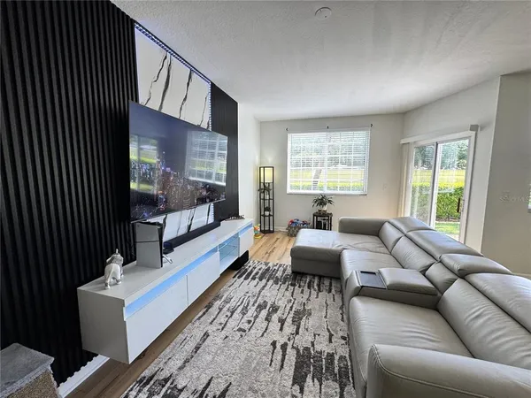 a workspace with wooden floor