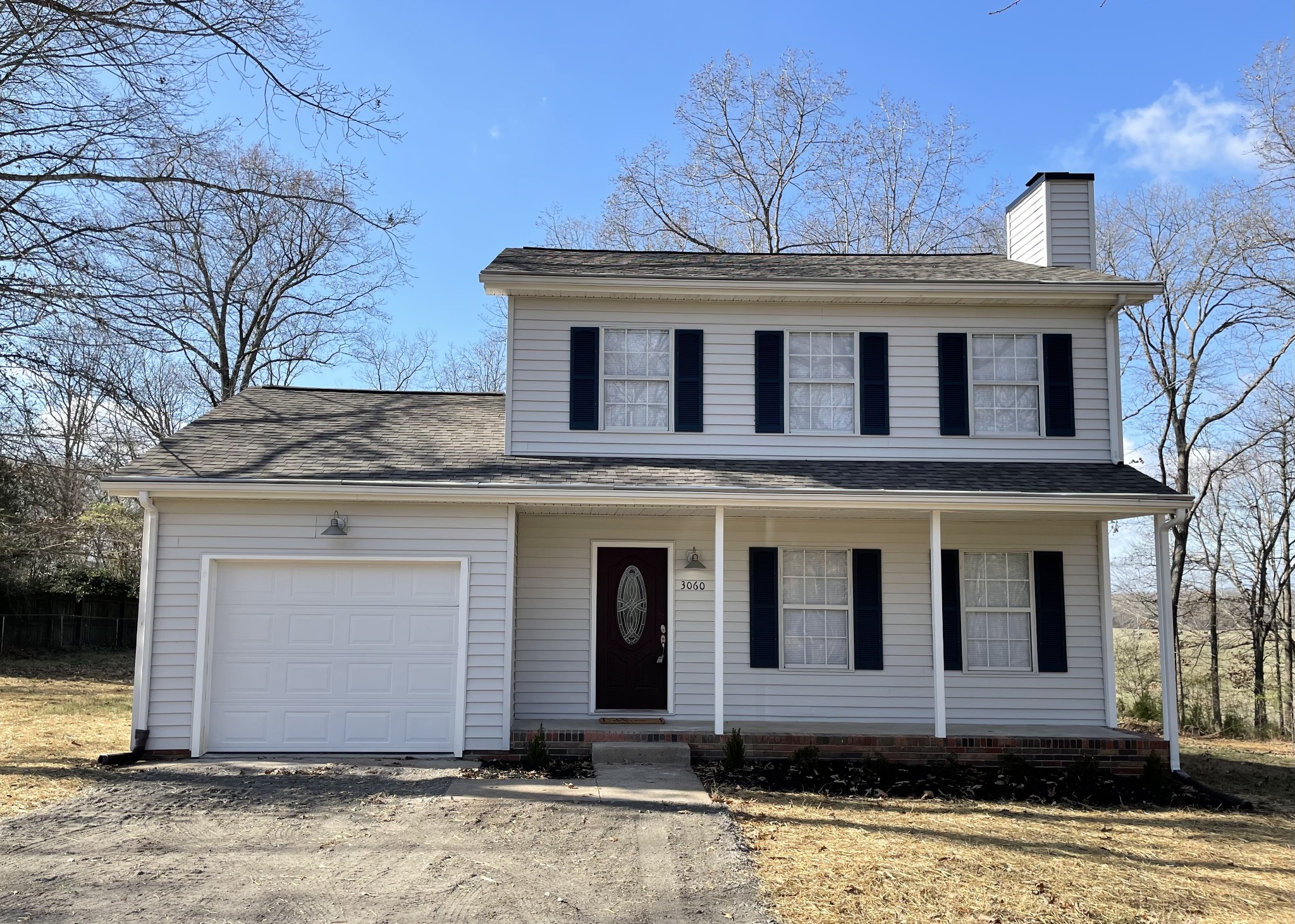 a front view of a house