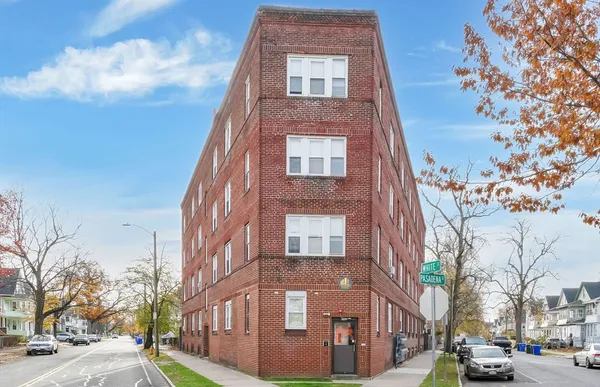 a front view of a building