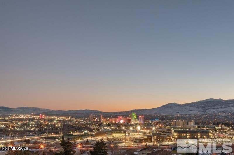 a view of city and mountain