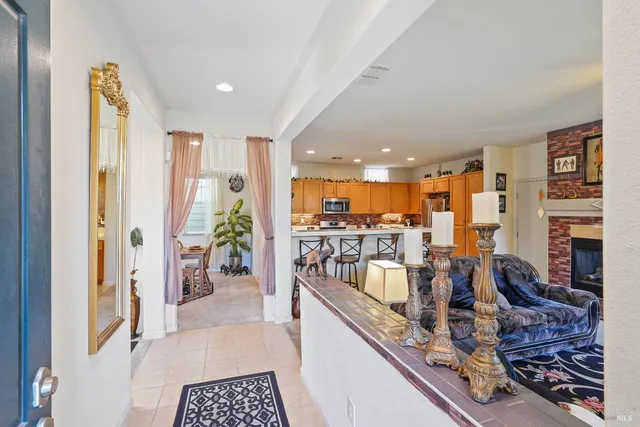 a large kitchen with lots of counter top space