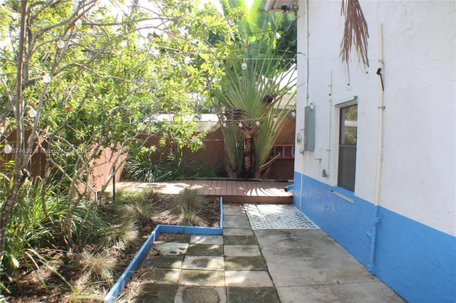 a view of an outdoor space with seating area