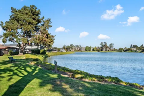 a view of a yard with swimming pool