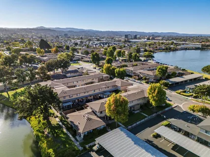 a view of a city with ocean