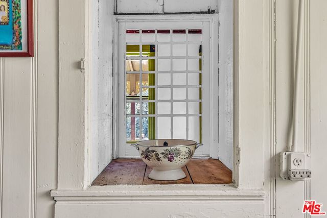a table with a vase of flowers on it