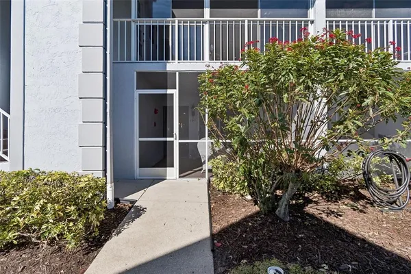 a view of a porch with a yard