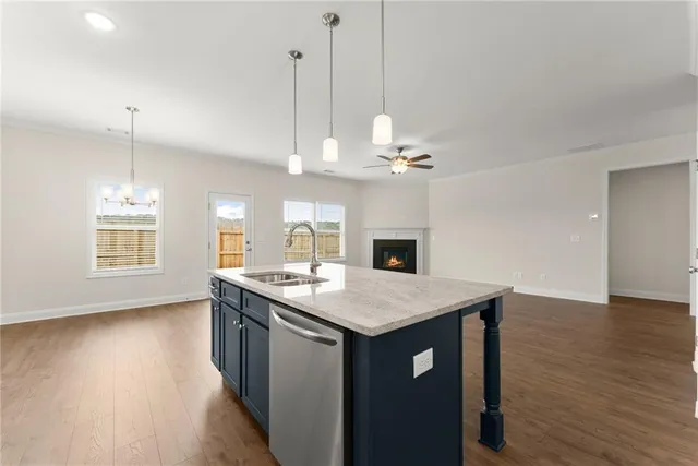 a view of kitchen and sink