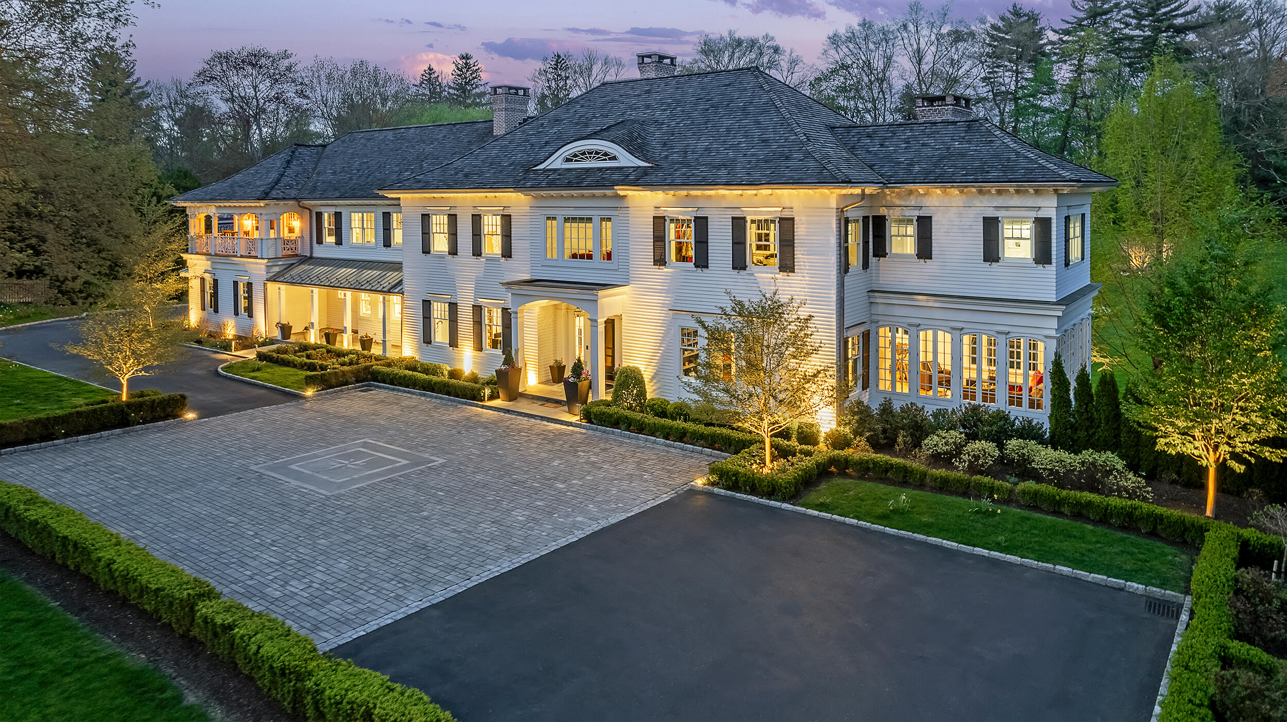 549 Oenoke Ridge New Canaan, CT 06840 - Photo 1 of 54 549_Oenoke_Twilight Front