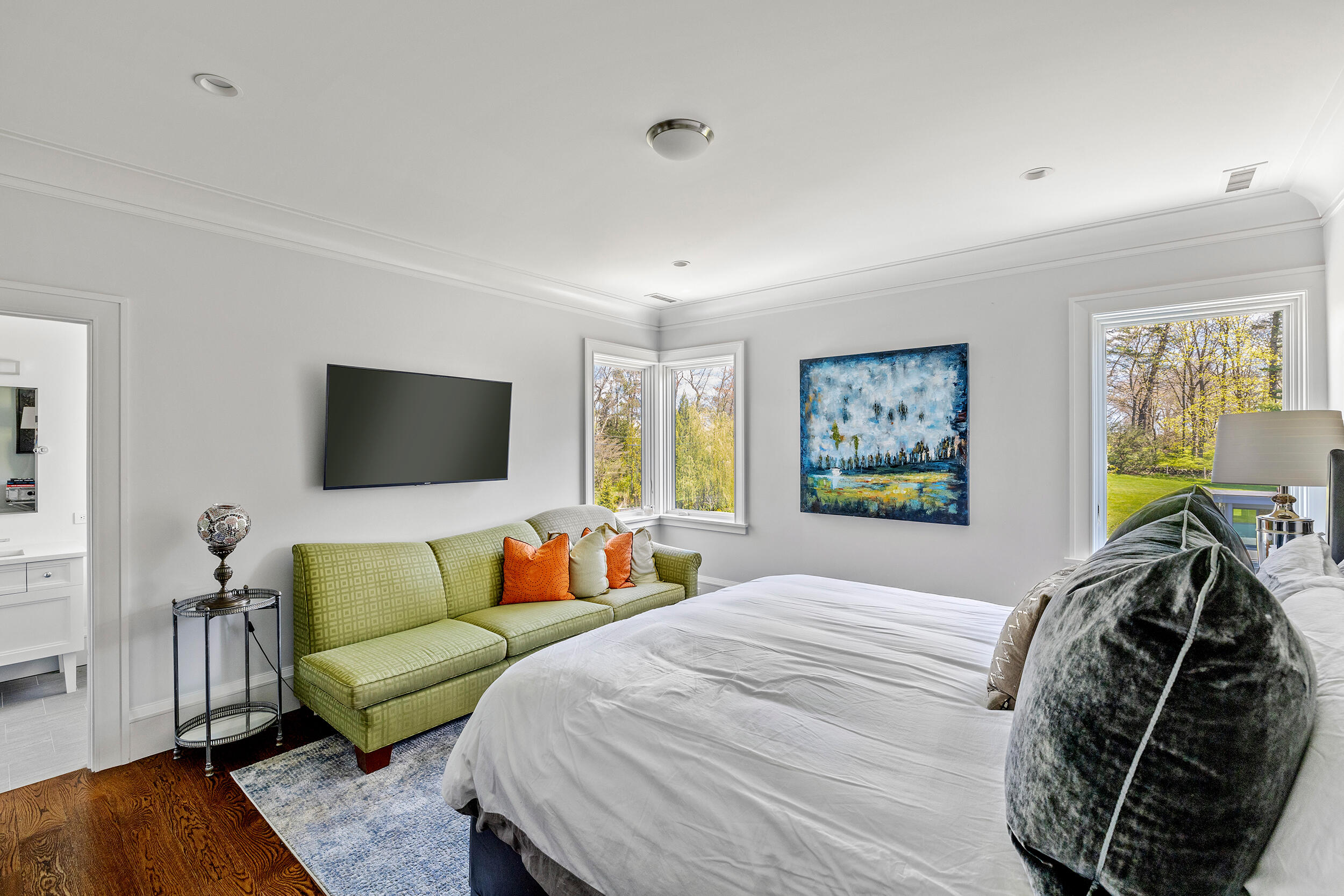 549 Oenoke Ridge New Canaan, CT 06840 - Photo 26 of 54 a bedroom with a bed couch and window
