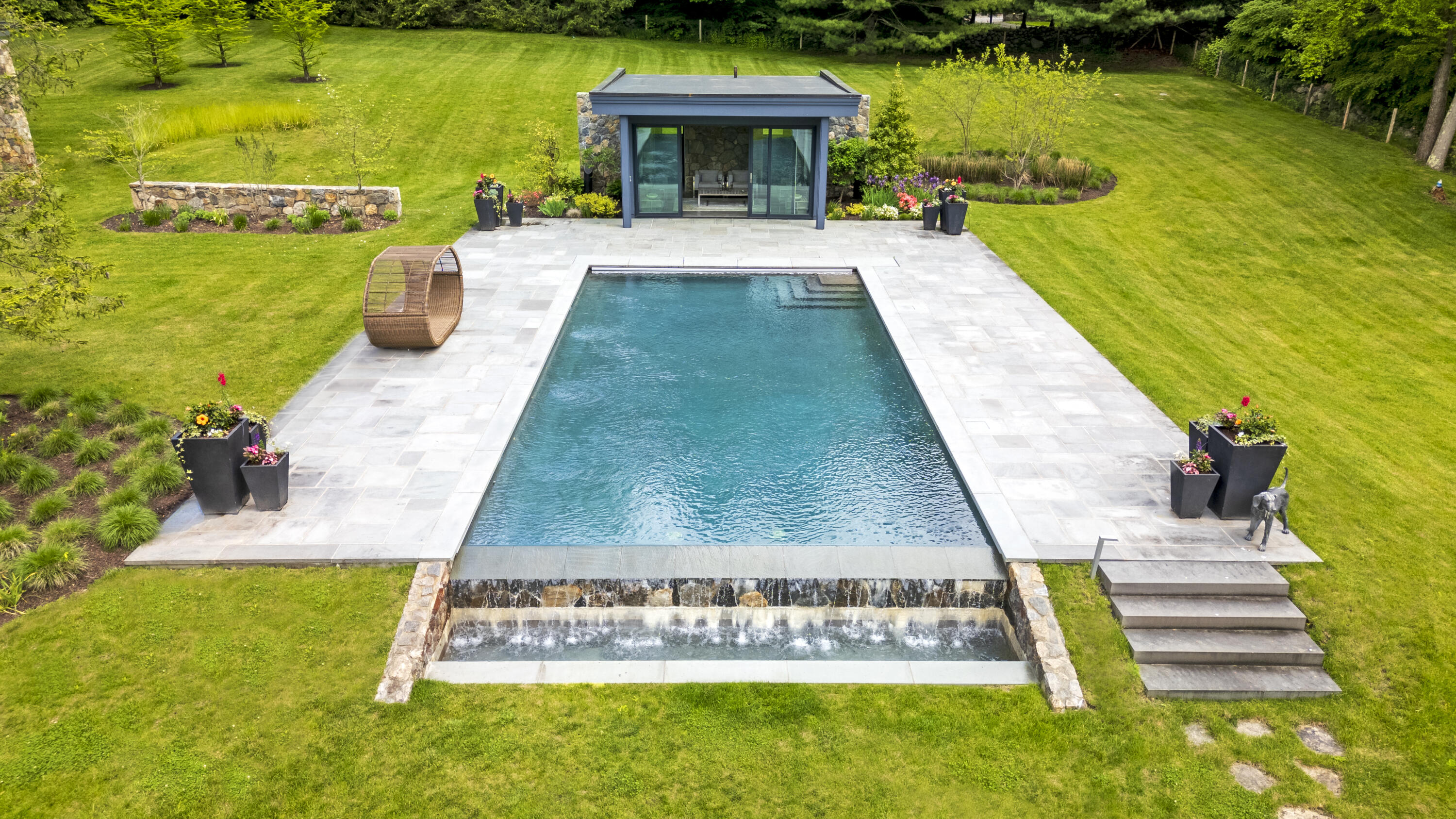 549 Oenoke Ridge New Canaan, CT 06840 - Photo 41 of 54 549_Oenoke_Pool_aerial