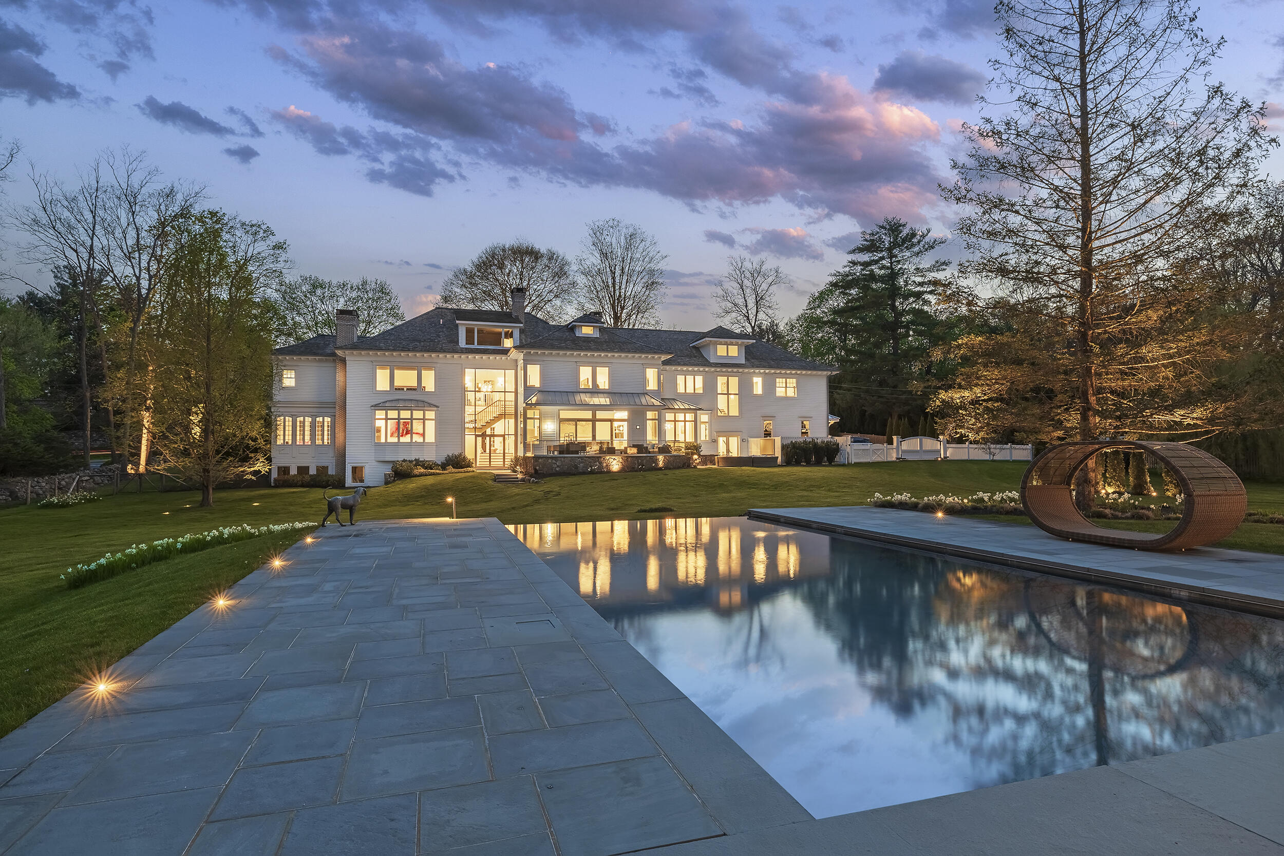 549 Oenoke Ridge New Canaan, CT 06840 - Photo 47 of 54 549_Oenoke_Twilight Back