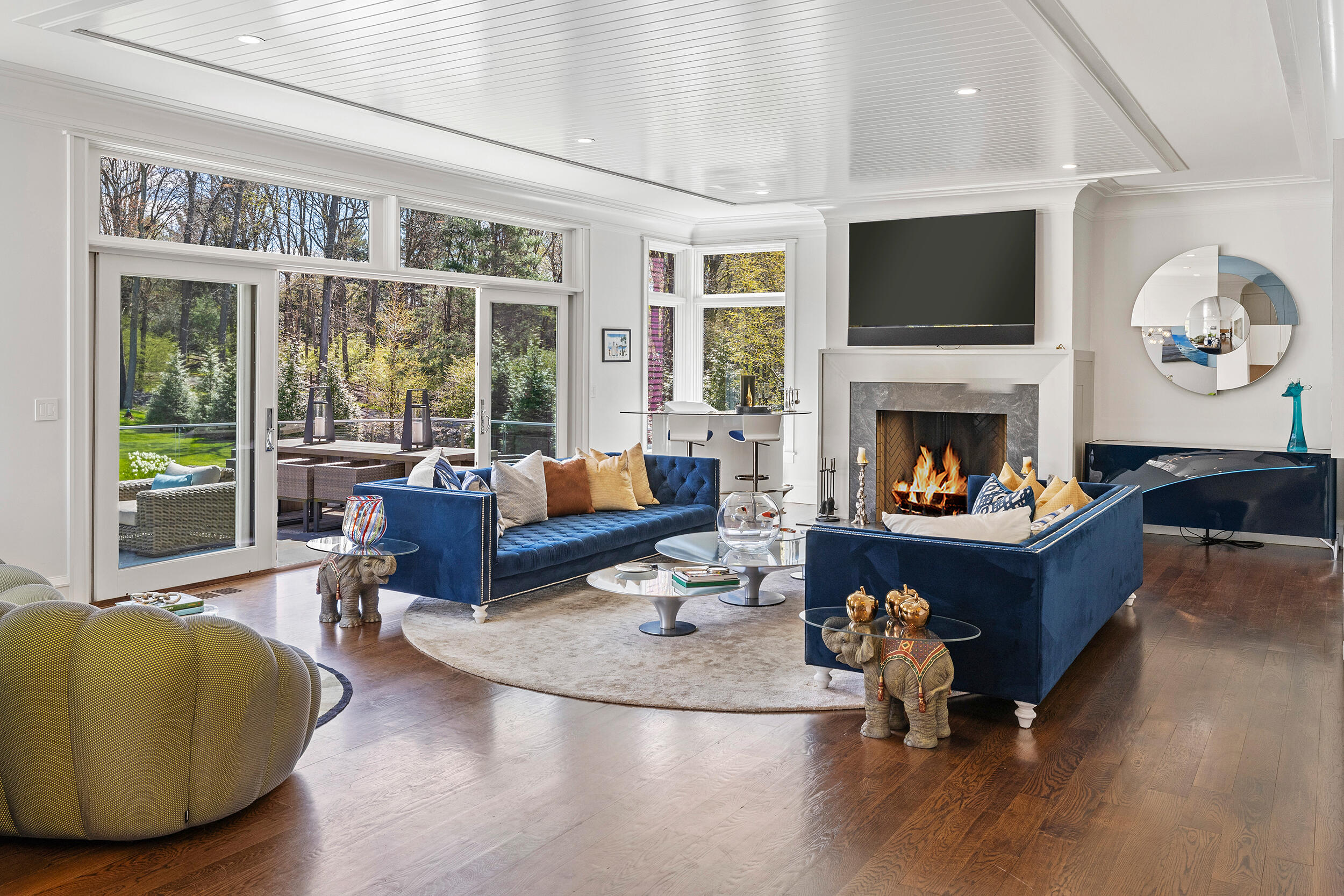 549 Oenoke Ridge New Canaan, CT 06840 - Photo 7 of 54 a living room with furniture and a fireplace