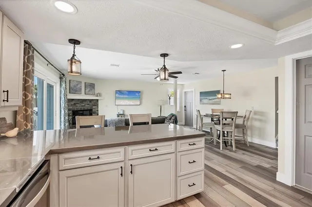 a view of a livingroom with furniture and wooden floor