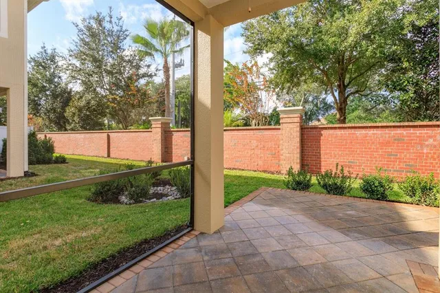a view of a backyard with garden