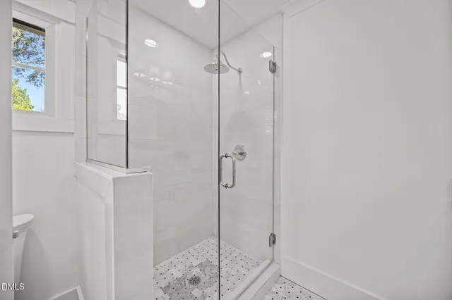 a bathroom with a shower