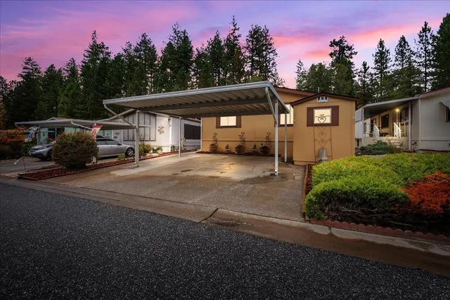 a view of a house with a patio