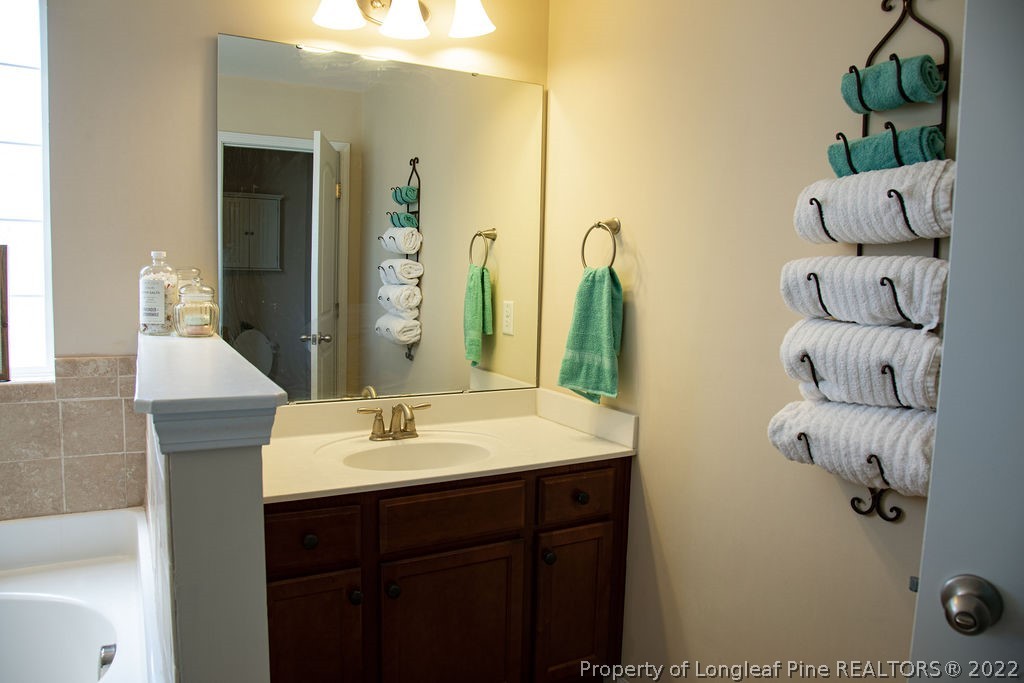 115 Stonehurst Drive Spring Lake, NC 28390 - Photo 32 of 50 a bathroom with a sink and a mirror
