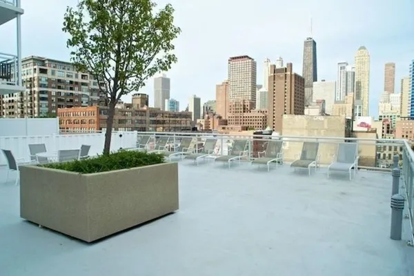 a view of a city with tall buildings
