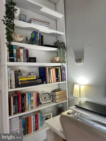 a room with lots of books and knick knacks on it