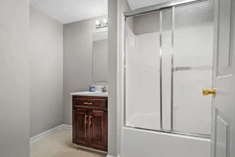 a view of a dresser in the kitchen