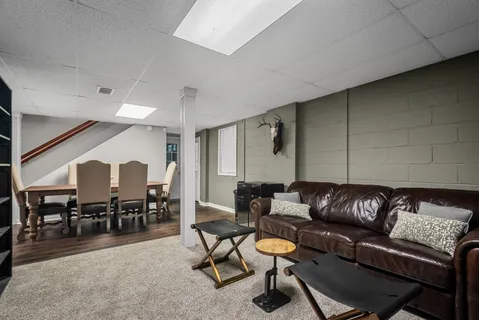 a living room with furniture