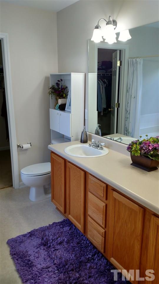 2304 Spruce Shadows Lane Raleigh, NC 27614 - Photo 11 of 25 a bathroom with a sink a toilet and mirror