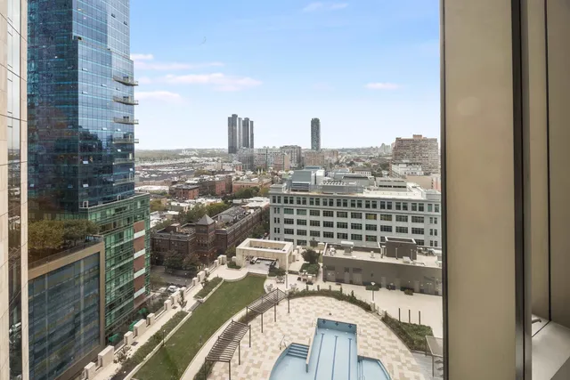 a view of a city from a balcony