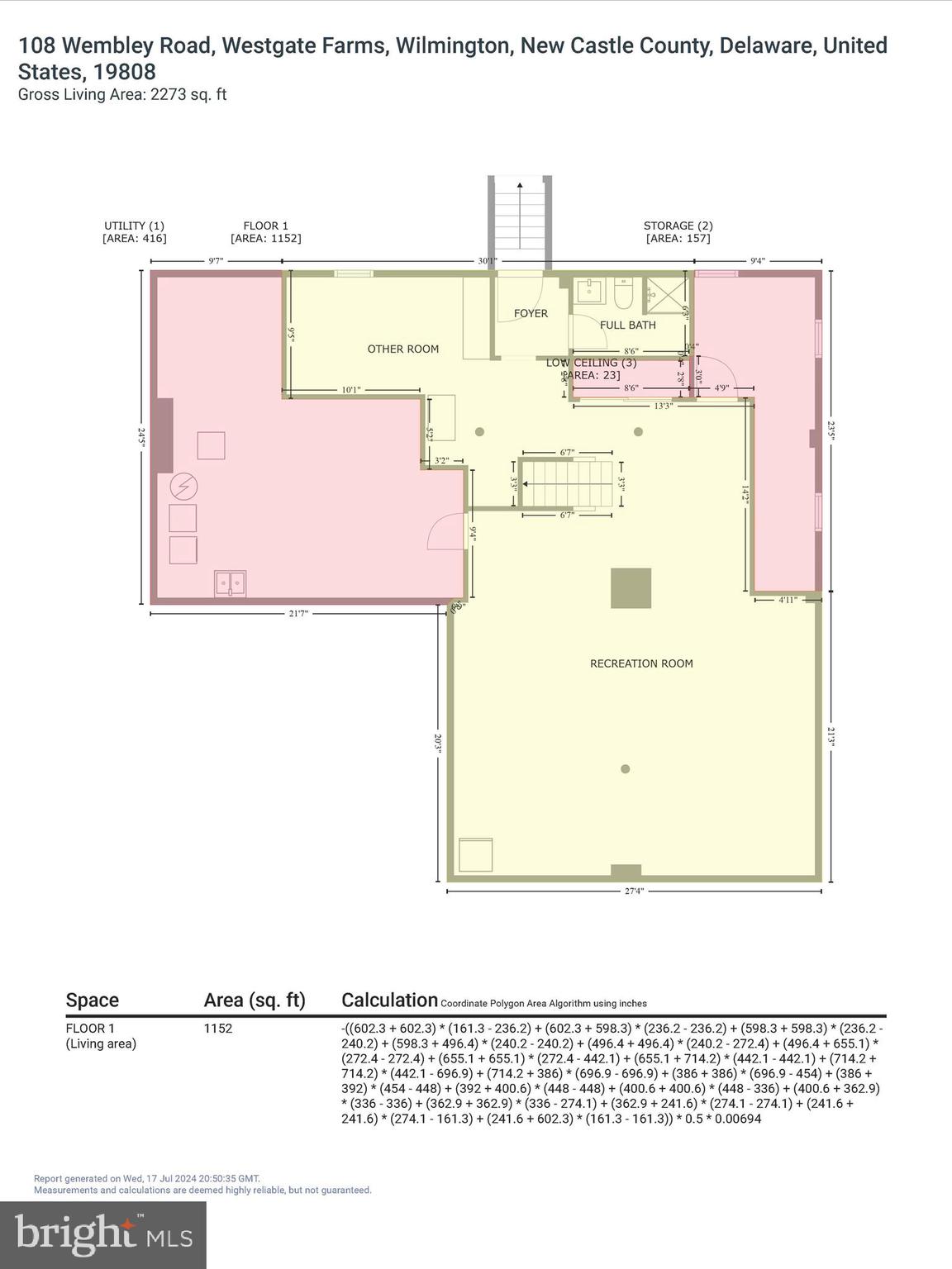 108 Wembley Road Wilmington, DE 19808 - Photo 49 of 49 Lower Level Floor Plan