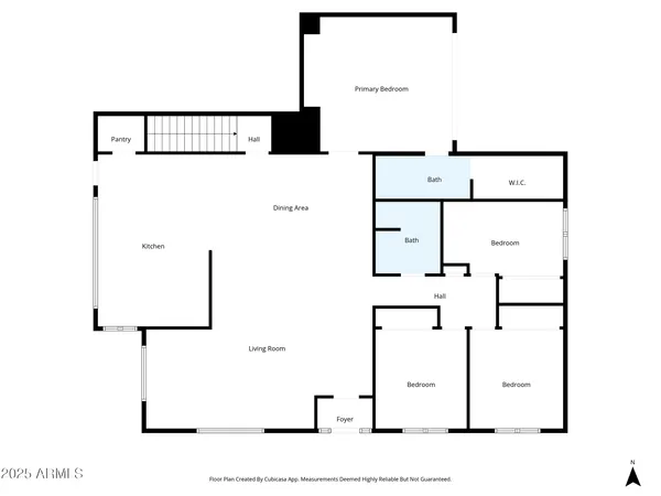 an aerial view of house with yard