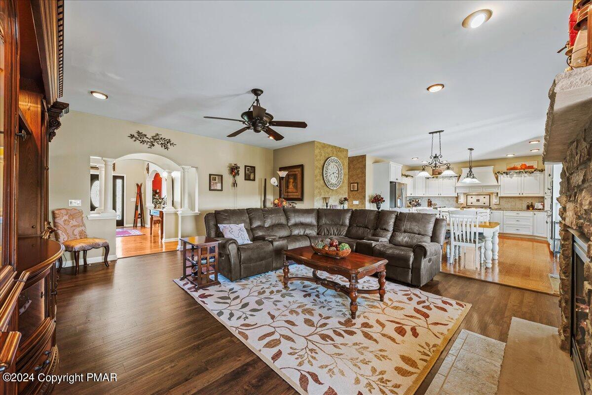 3209 Crest Vue Circle Danielsville, PA 18038 - Photo 41 of 95 a living room with lots of furniture and view of kitchen