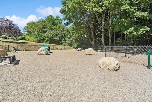 a view of a road with an outdoor space