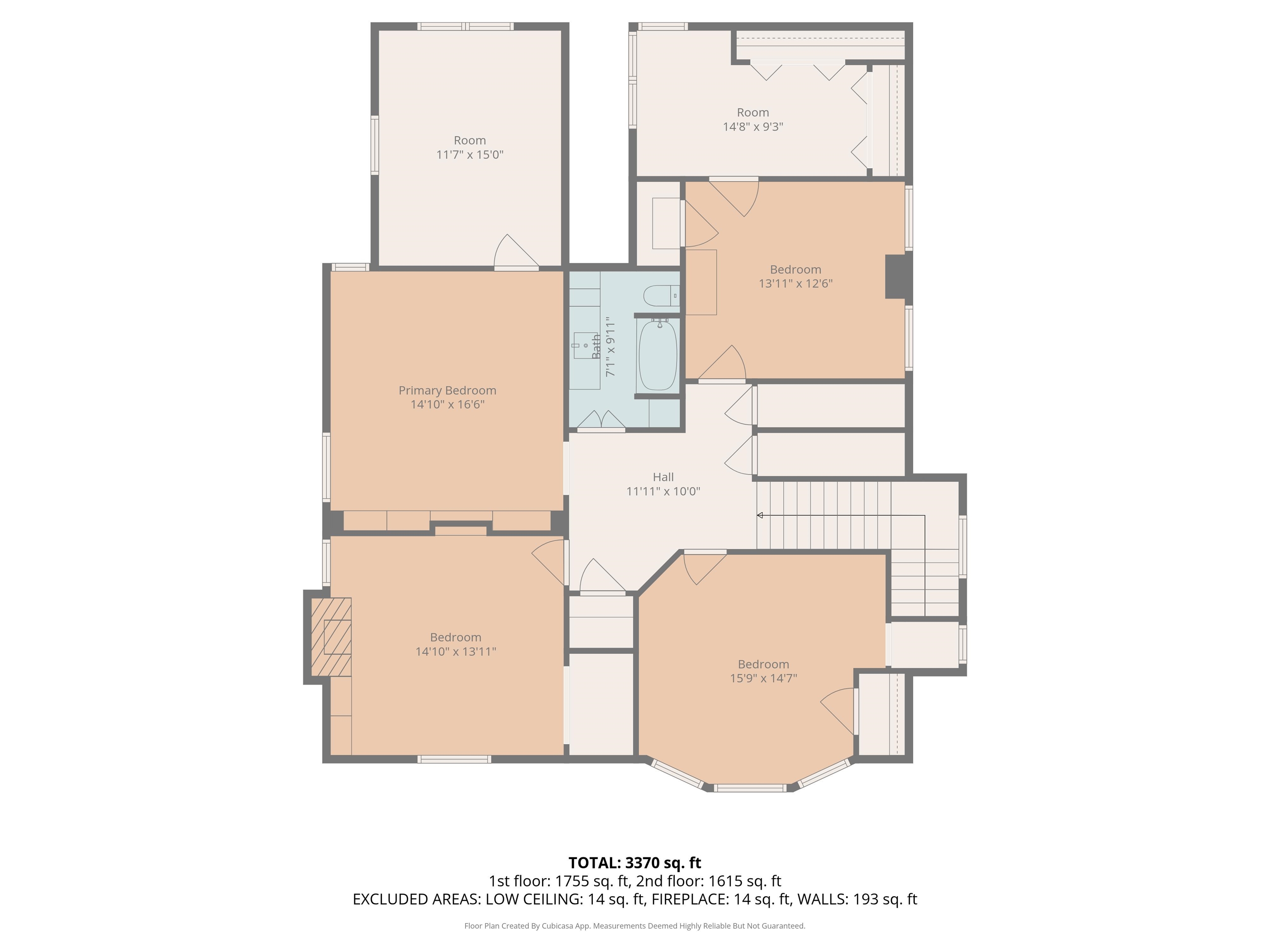 1273 Carr Avenue Memphis, TN 38104 - Photo 38 of 39 Floor plan showing the arrangement of the upper-level bedrooms and living spaces.