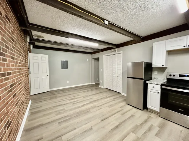 a view of a kitchen with a stove