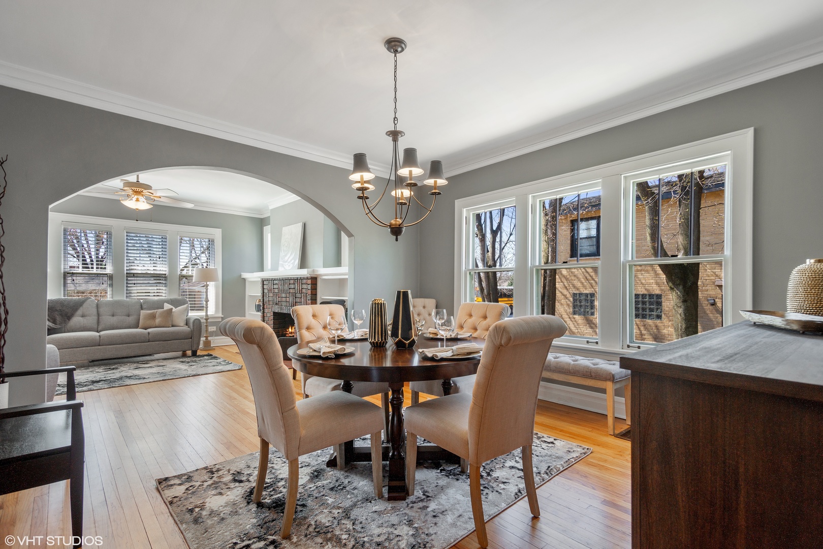 822 East Thacker Street Des Plaines, IL 60016 - Photo 5 of 20 a view of a dining room with furniture wooden floor and chandelier